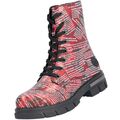 Rieker Damen Schnür-Stiefelette Stiefel Rot Z9120-35 Warmfutter Biker