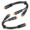 2 Stück Cinch Y Kabel Adapter Subwoofer Weiche Verteiler Chinch RCA Car Hifi