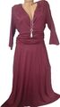 Sheego Eventkleid Abendkleid Kleid Gr. 40 bis 58 Bordeaux Pailletten (598) 