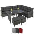 Poly Rattan Sitzgruppe Lounge Ecksofa Gartengarnitur Gartenmöbel Terrasse