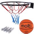 Basketball-Set Basketballkorb + Ball Netz Basketballring Ø45cm Hangring Outdoor