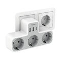 3-fach Mehrfachsteckdose 3er Steckdose Adapter mit USB-A+C Wandmontage Ladegerät