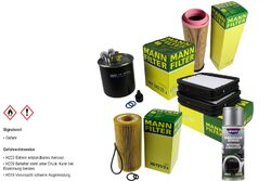 MANN-FILTER Paket + Presto Klima-Reiniger für Mercedes-Benz E-Klasse T-Model