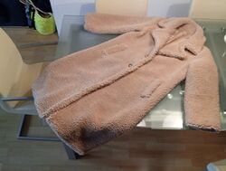 Teddymantel Wintermantel Zara Gr. 36 38 Warm Neu Fell Beige Plüsch Winter