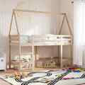 Hochbett mit Leiter Dach Bett Kinderbett Spielbett 80x200cm Massivholz vidaXL