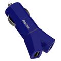 Hama Dual Auto KFZ USB Ladegerät 3,4A Lade-Adapter für Handy iPhone Navi Blau