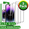 3x Panzerfolie für iPhone 16 15 14 13 12 11 8 XS XR Pro Max Mini Echt SchutzGlas