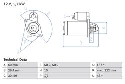 BOSCH Anlasser Starter 0 986 021 800 +72.69€ Pfand M10 für MERCEDES KLASSE W212