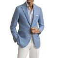 Herrenanzug Hellblauer Blazer Jackett Smoking Sakko Slim Fit Business Custom