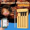 Kabellos Grillthermometer Bluetooth Fleischthermometer 4-Sonde Ofen Smoker Grill