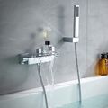 Badewannenarmatur Wasserfall Wasserhahn Duschset Badewanne Mischbatterie Chrom