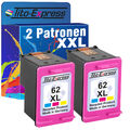 2 Patronen XXL PlatinumSerie für HP 62 XL Color Envy e-All-in-One 5600 5640 5642