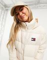 Tommy Hilfiger Down Jacket Daunenjacke Weiß Puffer Steppjacke Logo Crest Kapuze