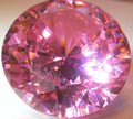 1 Cubic Zirkona  7,0 mm, rund, rosa, Brillantschliff,  synthetischer Edelstein