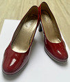 Gabor Pumps Schuhe Lackleder Leder Rot Gr. 40,5 / 7