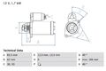 BOSCH 0 986 013 350 Starter Anlasser 1.7kW für VW TRANSPORTER III Bus 12V