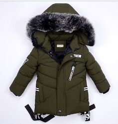 Kinder Junge warme Winterjacke mit Kapuze Parka Stepp Mantel Outdoor Windjacke