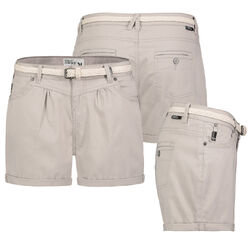 Urban Surface Damen Short Bermuda kurze Hose Chino Shorts stoff Hotpants +Gürtel