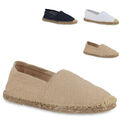 Damen Espadrilles Slippers Bast Slip On Stoff Schuhe 840933 Trendy Neu