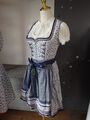 NOCH MEHR RABATT!! B183 / €119 Gr 38 Krüger Wilma Dirndl Kleid Trachten BLAU NEU