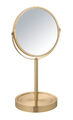 WENKO Kosmetik Standspiegel Alata 3-Fach Vergrößerung Gold Freistehend Dekorativ