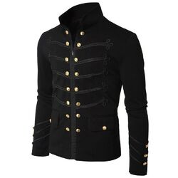 Victorian Gothic Herren Militärjacke Vintage Mantel Steampunk Uniform Outwear. 
