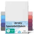 Jersey Spannbettlaken Spannbetttuch 100% Baumwolle Bettlaken Betttuch 140GSM DE