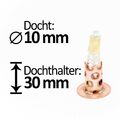 Dochthalter 30x10mm 2x Glasfaserdocht, Wachsfresser Schmelzlicht Fackel draußen