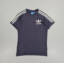 Adidas Herren T-Shirt Navy Blau XS Kurzarm Essential 3 Streifen Baumwolle Tee