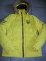 schöne warme Damen Winterjacke Jacke m. Kapuze gelber Parka Anorak Gr.S 36 SOCCX