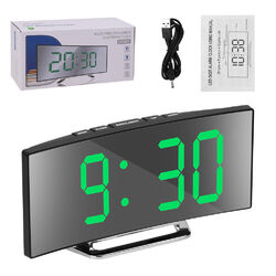 7" LED Wecker Digital Alarmwecker Temperatur Uhr Schlummerfunktion Tischuhr