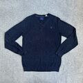 GANT Herren Pullover Langarm Gr. M Sweater Jumper Strickpullover Logo 18813 Blau