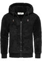 Herren Teddy Sweatjacke Plüsch Hoodie Pullover Zipper Jacke 4076