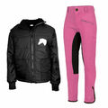 Reitset Kinder Reitjacke Mia schwarz gesteppt mit Reithose pink 