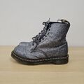 Dr. Martens 1460 Pascal grau silber Glitzer glitzernde Stiefeletten Größe UK 7 Damen