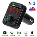 Bluetooth 5.0 FM Transmitter Auto Radio Adapter Freisprecheinrichtung KFZ 2 USB