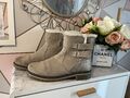 S.Oliver Damen Boots ~ Gr. 41 ~ beige braun Glitzer ~ gefüttert Winter Stiefel 