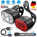 LED USB Fahrrad Licht Set Beleuchtung Set AKKU Scheinwerfer Rücklicht Lampe