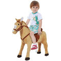 Reitpferd Spielpferd Plüschpferd für Kinder Stehpferd mit Sound Sitz H48 cm