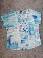 Taifun Kurzarm-Blusenshirt mit patch-print, Gr. 42 - NEU