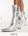 Simmi London - Gary wide fit - Stiefel Soft Silver mit hohem Absatz Gr. 42 neu!