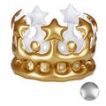 Aufblasbare Krone König Königin Prinz Prinzessin Kostüm gold silber 23cm