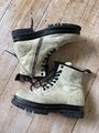 A.S.98 Schnürstiefelette Airstap Gr. 38 Beige Martens Leder Boots Top!