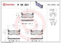 BREMBO Bremsbelagsatz, Scheibenbremse P 49 021 für MAZDA