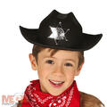 Kinder schwarz Filz Sheriffmütze Cowboy Junge Mädchen Westernstil Kostüm Zubehör 