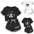 Kids Girls Cartoon Kuromi Print Kurzarm T-Shirt Shorts Pyjamas Set Nachtwäsche