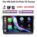 DAB+ 64G Carplay Android Radio GPS Navi Für VW Golf 5 6 Polo 6R Passat Tiguan T5