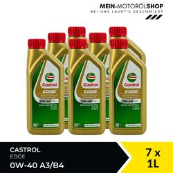 Castrol Edge 0W-40 A3/B4 VW MB 229.5 BMW Longlife RN 7x1 Liter = 7 Liter