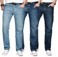 A. Salvarini Designer Herren Jeans Hose Basic Jeanshose Comfort Fit gerades Bein