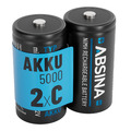 ABSINA 2x Akku Baby C 1,2V NiMH 4500mAh wiederaufladbare Batterie LR14 R14 Zelle